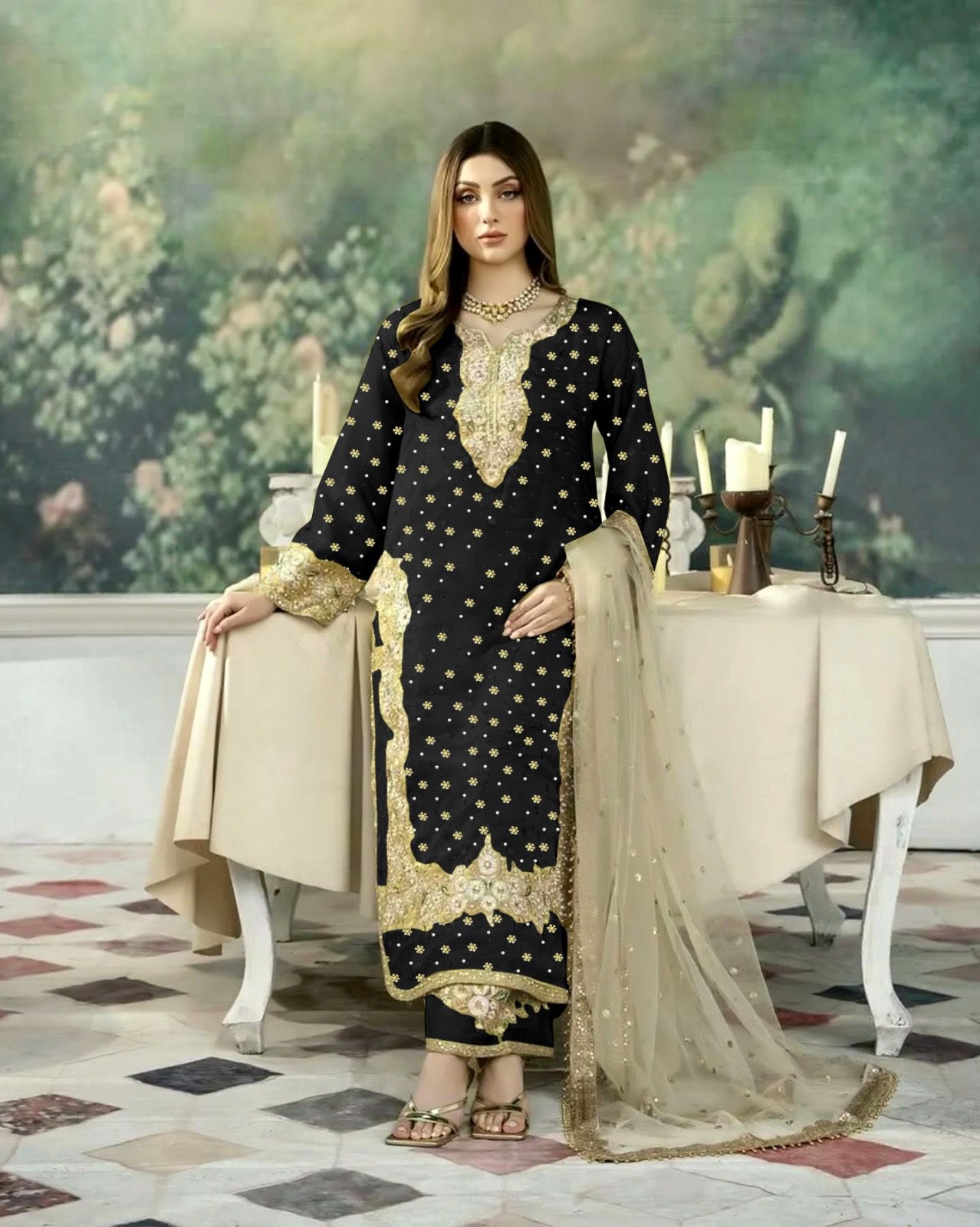 Dvd 5115 Jimmy Choo With Embroidery Top Bottom With Dupatta Online Wholesale
